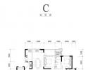 C户型标准层约214m²  4+1室